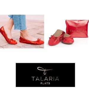Talaria Flats Ruby Red Premium Foldable Ballet Flats,Ballet for Work,Foldable